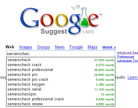 Google empfiehlt Cracks