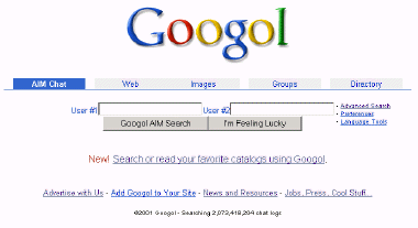 Snapshot der Googol -Suchmaske
