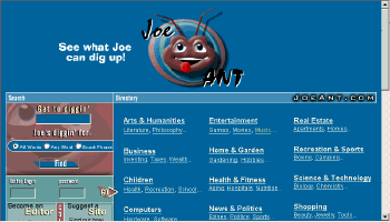 JoeAnt Webverzeichnis mit Suchmaschine Google