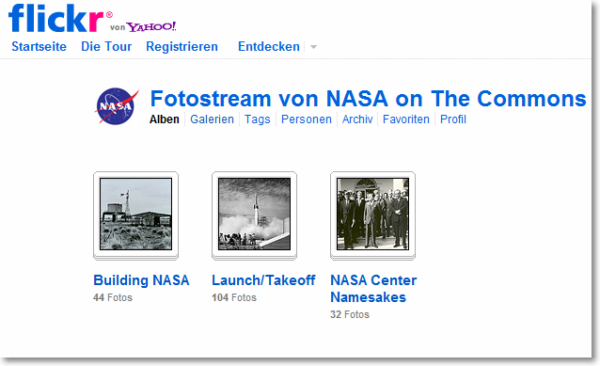 NASA Fotostream auf Flickr