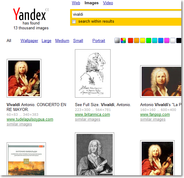 Yandex Bildersuche