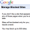 Treffer in der Google Ergebnisliste blockieren